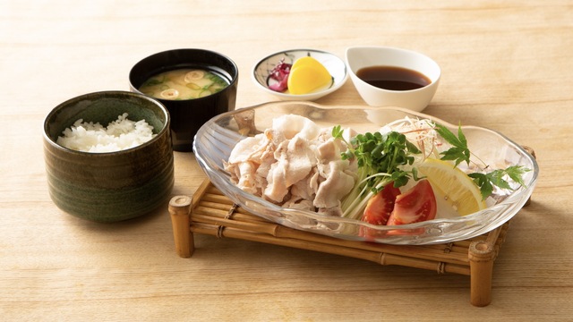 みかんポン酢の豚しゃぶ定食